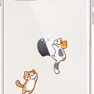 Cute Cat Design, Cute Cartoon Animal Pattern, Flexible TPU Transparent Protective Case