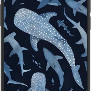 Cute blue shark phone case, suitable for women, teens, girls and children