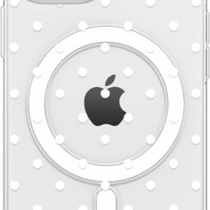 Cute polka dot phone case, beautiful striped transparent fashionable ultra-thin soft shockproof protective case, white polka dots