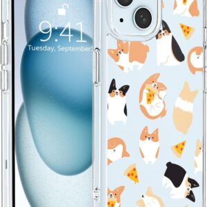 Cute Animal Phone Case, Kawaii Corgi Design, Transparent Soft TPU Frame, Acrylic Hard Back, Ultra-Thin Scratch-Resistant and Shockproof Protective Case