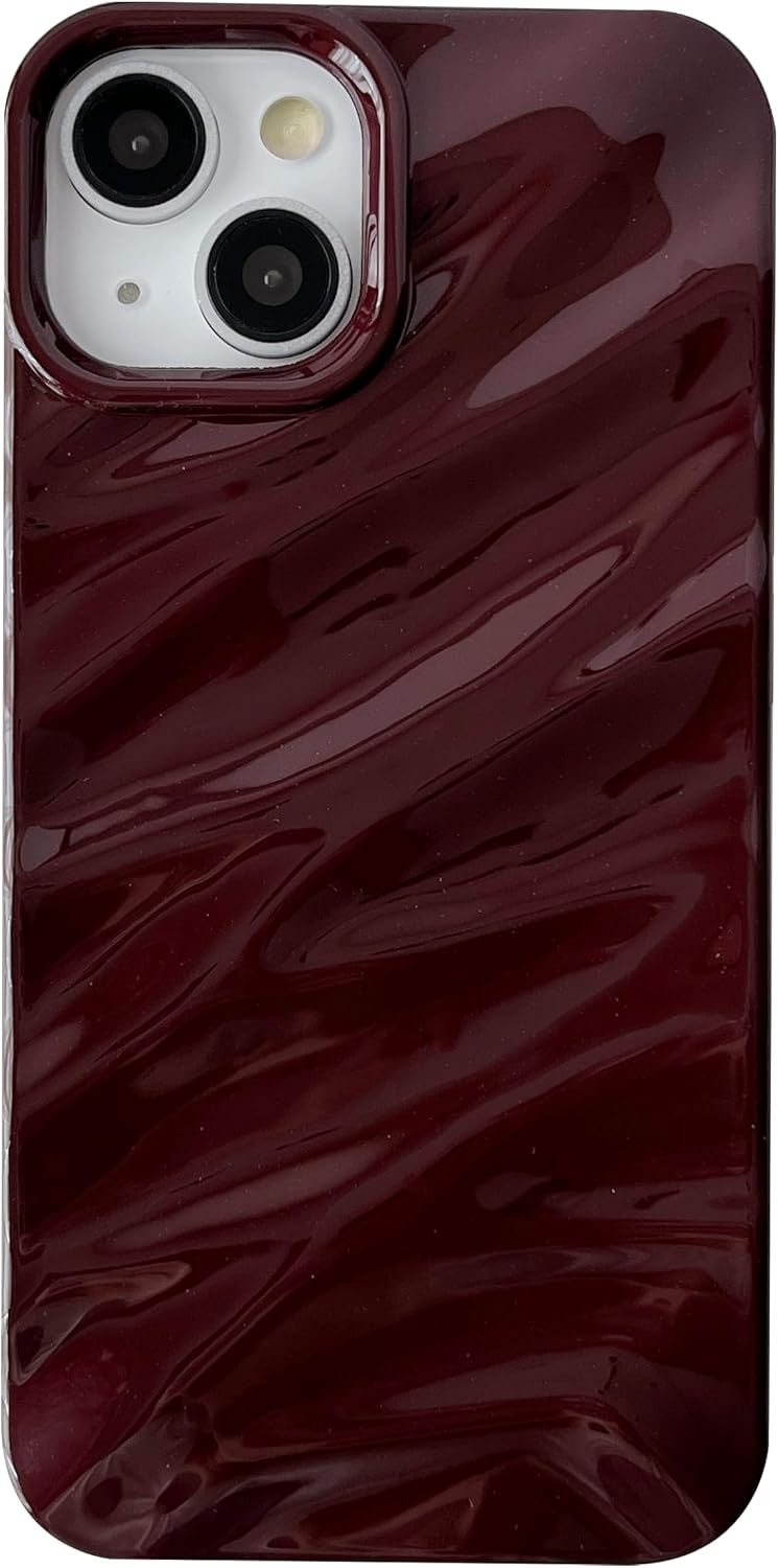 Water ripple curling wave shape soft case (burgundy)