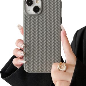 Phone Case - Cute 3D Woven Texture Design (For Girls) - Soft TPU Drop Protection - Gray