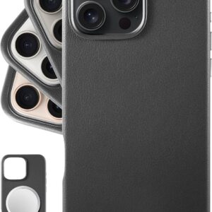 Leather Protective Case - Premium European Genuine Leather - Becomes Smoother & Softer with Use - Black